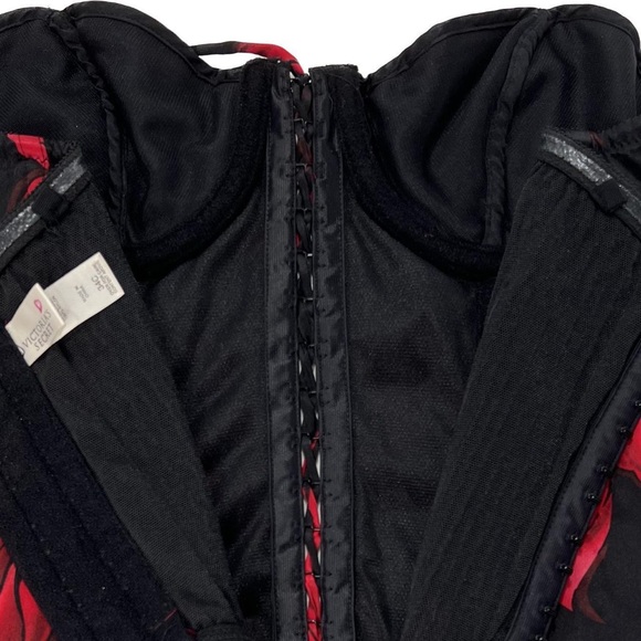 VTG 90S 100% SILK FLORAL PRINT CORSET - Picture 4 of 5